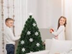 Artificial Christmas Tree 150cm LED Lights Star Top Snowflake