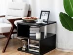 Modern Black Coffee Table Magazine Rack
