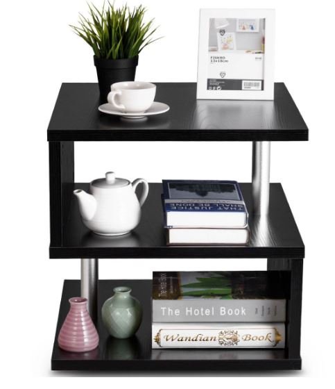 Modern Black Coffee Table Magazine Rack