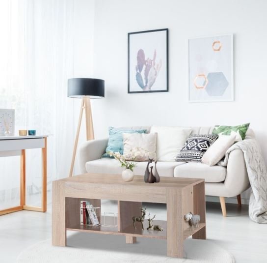 Coffee Table VintageModern Wooden Rectangular 90 x 39 x 42 cm