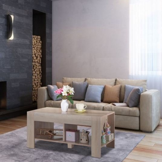 Coffee Table VintageModern Wooden Rectangular 90 x 39 x 42 cm