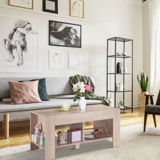 Coffee Table VintageModern Wooden Rectangular 90 x 39 x 42 cm