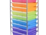 Chromed Metal Storage Cart Trolley 32.5 x 37 x 86 CM Multicolor