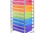 Chromed Metal Storage Cart Trolley 32.5 x 37 x 86 CM Multicolor
