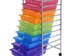 Chromed Metal Storage Cart Trolley 32.5 x 37 x 86 CM Multicolor
