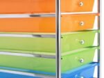 Chromed Metal Storage Cart Trolley 32.5 x 37 x 86 CM Multicolor