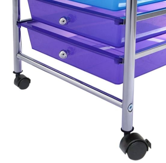 Chromed Metal Storage Cart Trolley 32.5 x 37 x 86 CM Multicolor