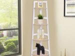 Corner Shelf with 4 Shelves Versatile Bookcase High Quality