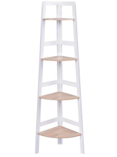 Corner Shelf with 4 Shelves Versatile Bookcase High Quality