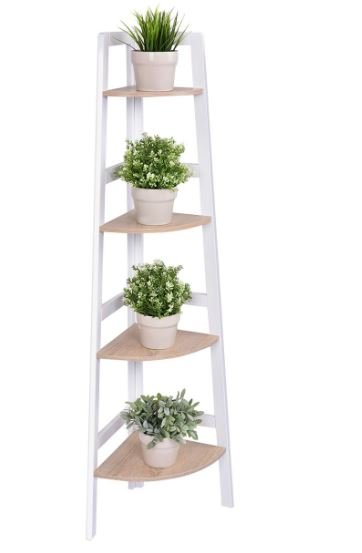 Corner Shelf with 4 Shelves Versatile Bookcase High Quality