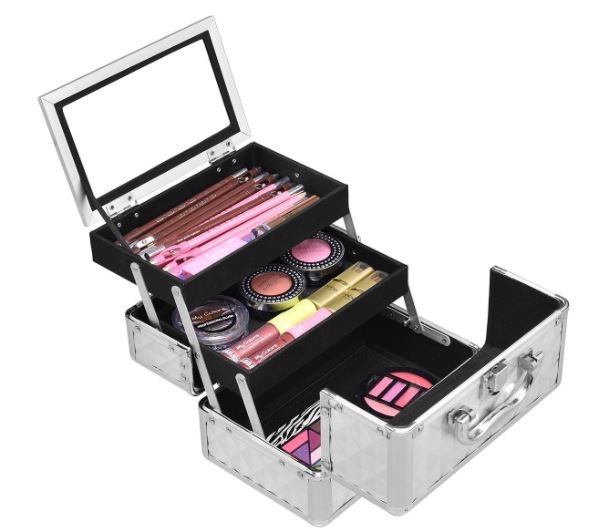 Makeup Cosmetic Case ABS 3 Levels with Mirror