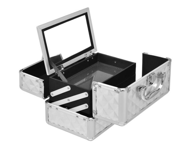 Makeup Cosmetic Case ABS 3 Levels with Mirror