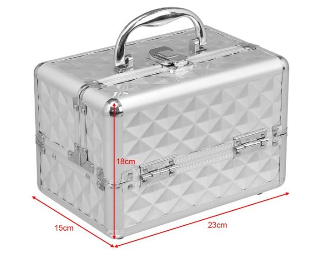 Makeup Cosmetic Case ABS 3 Levels with Mirror