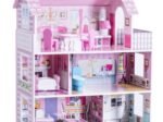 Wooden Doll's House with Accessories Dollhouse 3 Floors 5 Rooms
