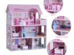 Wooden Doll's House with Accessories Dollhouse 3 Floors 5 Rooms