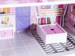 Wooden Doll's House with Accessories Dollhouse 3 Floors 5 Rooms