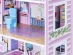 Wooden Doll's House with Accessories Dollhouse 3 Floors 5 Rooms