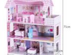 Wooden Doll's House with Accessories Dollhouse 3 Floors 5 Rooms