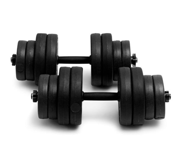 2 in 1 Dumbbell Kit 30KG Adjustable Weight Plates Fitness Bodybuilding