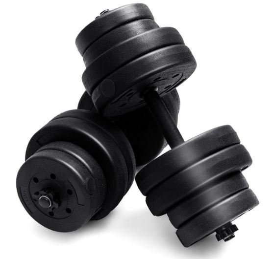 2 in 1 Dumbbell Kit 30KG Adjustable Weight Plates Fitness Bodybuilding