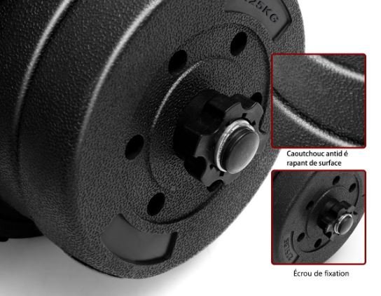 2 in 1 Dumbbell Kit 30KG Adjustable Weight Plates Fitness Bodybuilding