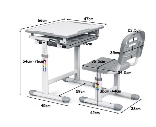 Ergonomic Height-Adjustable Children's Table Chair Set