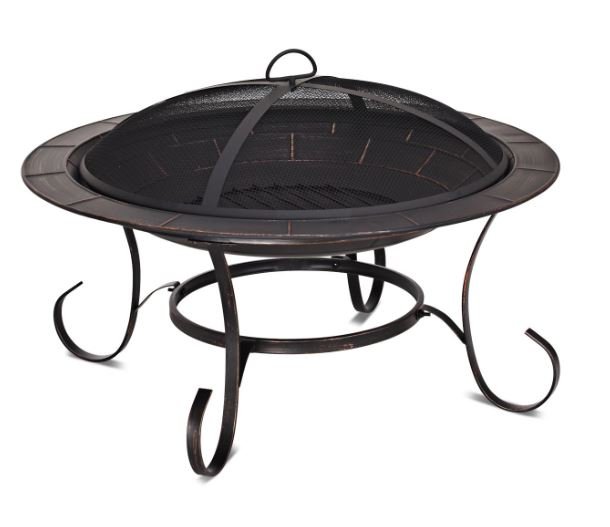 Outdoor Wood Burning Fire Pit Brazier with Lid
