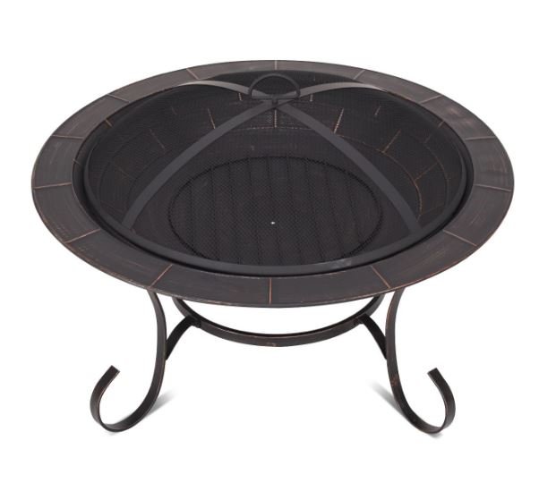 Outdoor Wood Burning Fire Pit Brazier with Lid