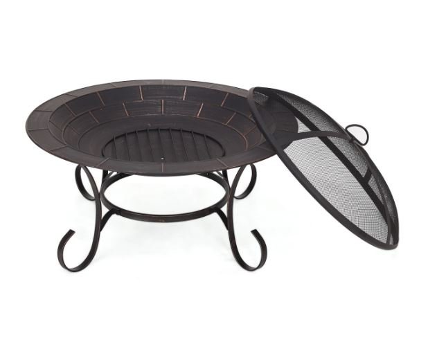Outdoor Wood Burning Fire Pit Brazier with Lid