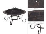 Outdoor Wood Burning Fire Pit Brazier with Lid