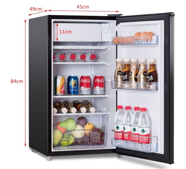 Integrated Table Top Fridge 91 L Mini-Bar Fridges Black 48.5x44.5x83.5cm