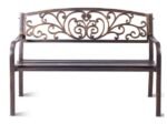 Metal Garden Bench with Pretty Openwork Pattern