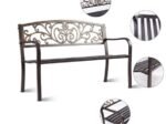 Metal Garden Bench with Pretty Openwork Pattern