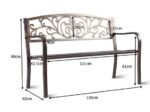 Metal Garden Bench with Pretty Openwork Pattern