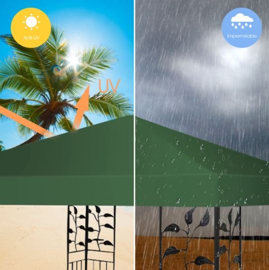 Gazebo Canopy 300cm x 300cm Sun Shade Cloth Green