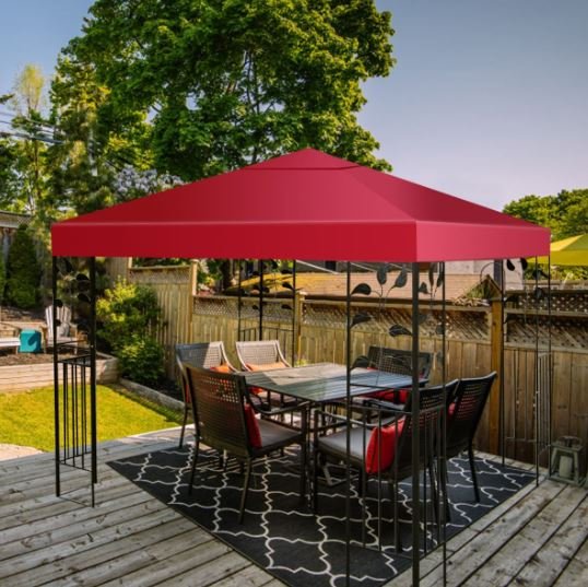 Gazebo Canopy 300cm x 300cm Sun Shade Cloth Wine Red