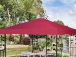 Gazebo Canopy 300cm x 300cm Sun Shade Cloth Wine Red