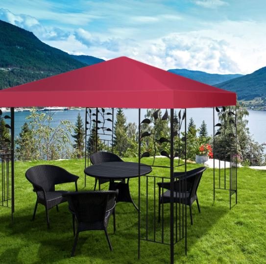 Gazebo Canopy 300cm x 300cm Sun Shade Cloth Wine Red