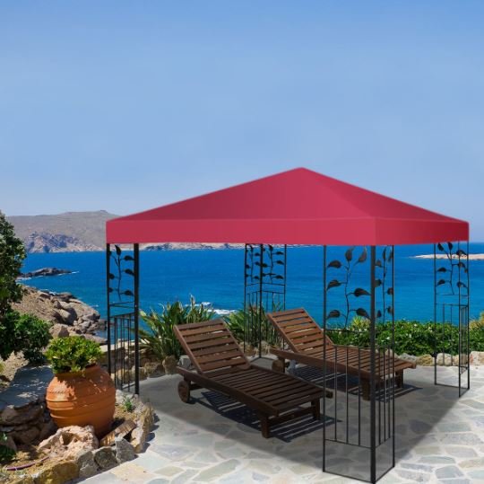 Gazebo Canopy 300cm x 300cm Sun Shade Cloth Wine Red