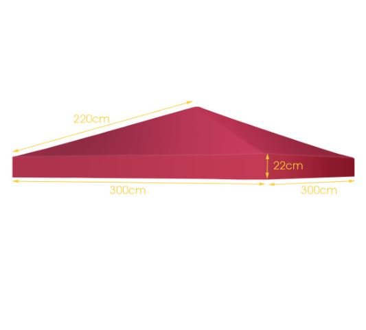 Gazebo Canopy 300cm x 300cm Sun Shade Cloth Wine Red