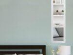 Wall Mounted Hanging Jewelry Cabinet with Mirror