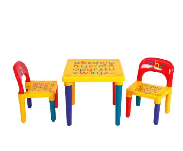 Children's Table and 2 Chairs Plastic Alphabet Printed