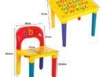 Children's Table and 2 Chairs Plastic Alphabet Printed