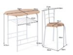 Kitchen Dining Table and 2 Chairs Set