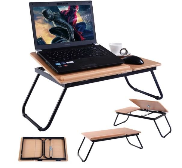 Laptop Riser Overbed Table Adjustable Foldable Stand