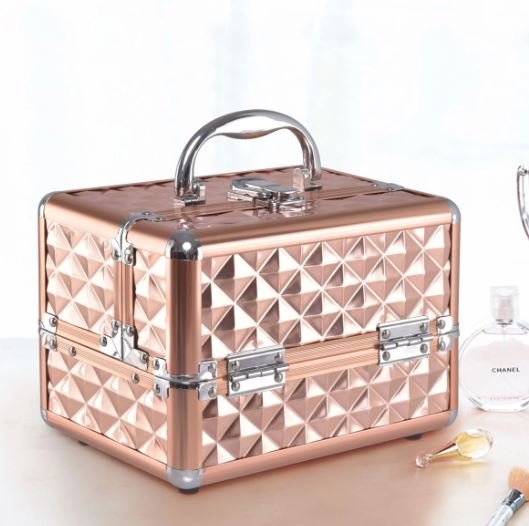 Makeup Cosmetic Case ABS 3 Tier with Mirror