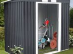 Metal Garden Shed Galvanized 213 x 130 x 173 cm Gray Sheds