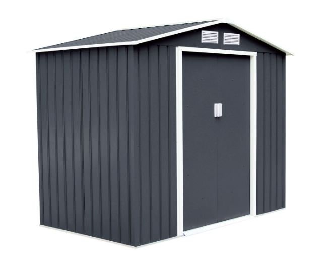 Metal Garden Shed Galvanized 277 x 191 x 192 cm Gray Sheds