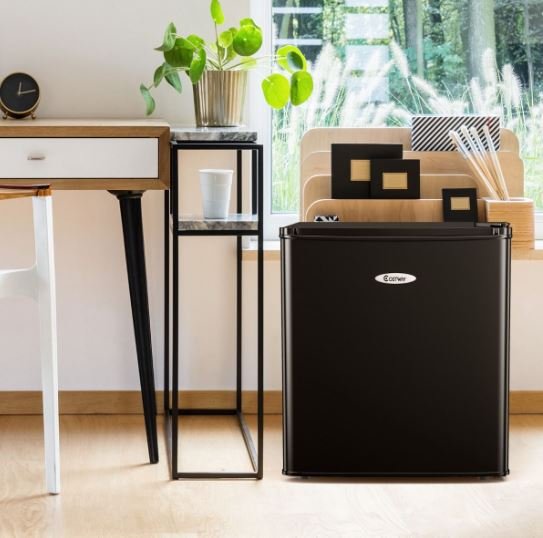 Black Mini Fridge 46L Silent Integrated Table Top