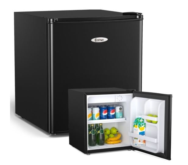 Black Mini Fridge 46L Silent Integrated Table Top